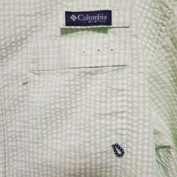 Columbia Searsucker Button Down Long Sleeve Shirt PFG Regular - Picture 4 of 10